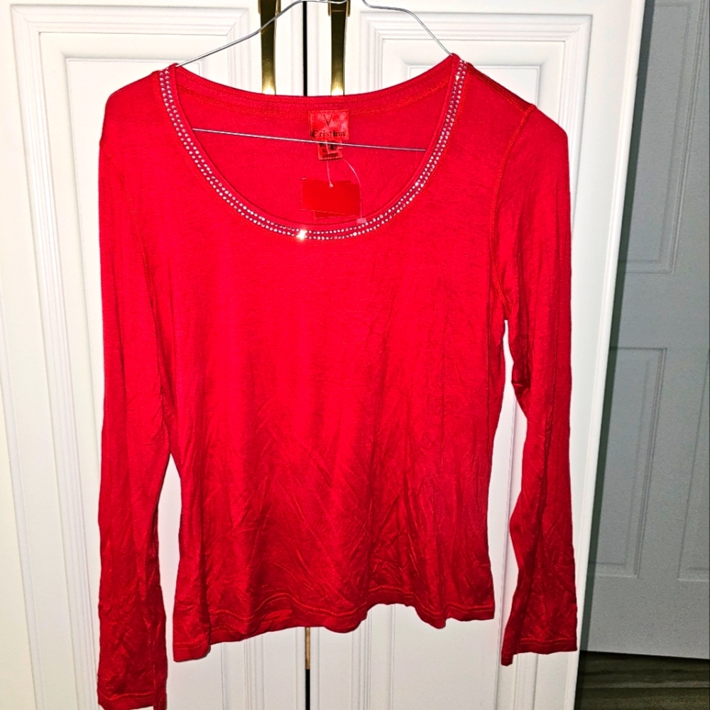 Christina top, size XL, red